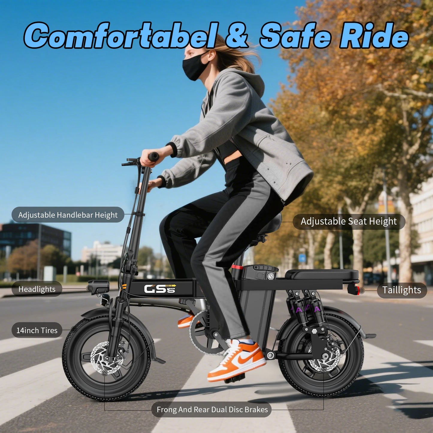 750W Folding Electric Bike Adult Commuter