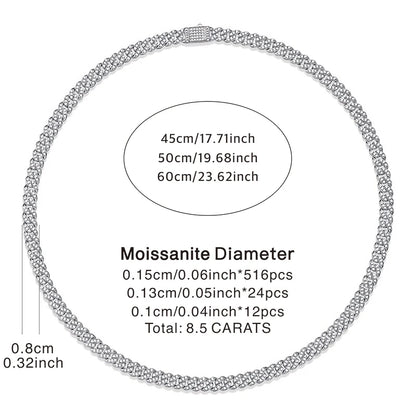 Moissanite Iced Cuban Link Chain Necklace