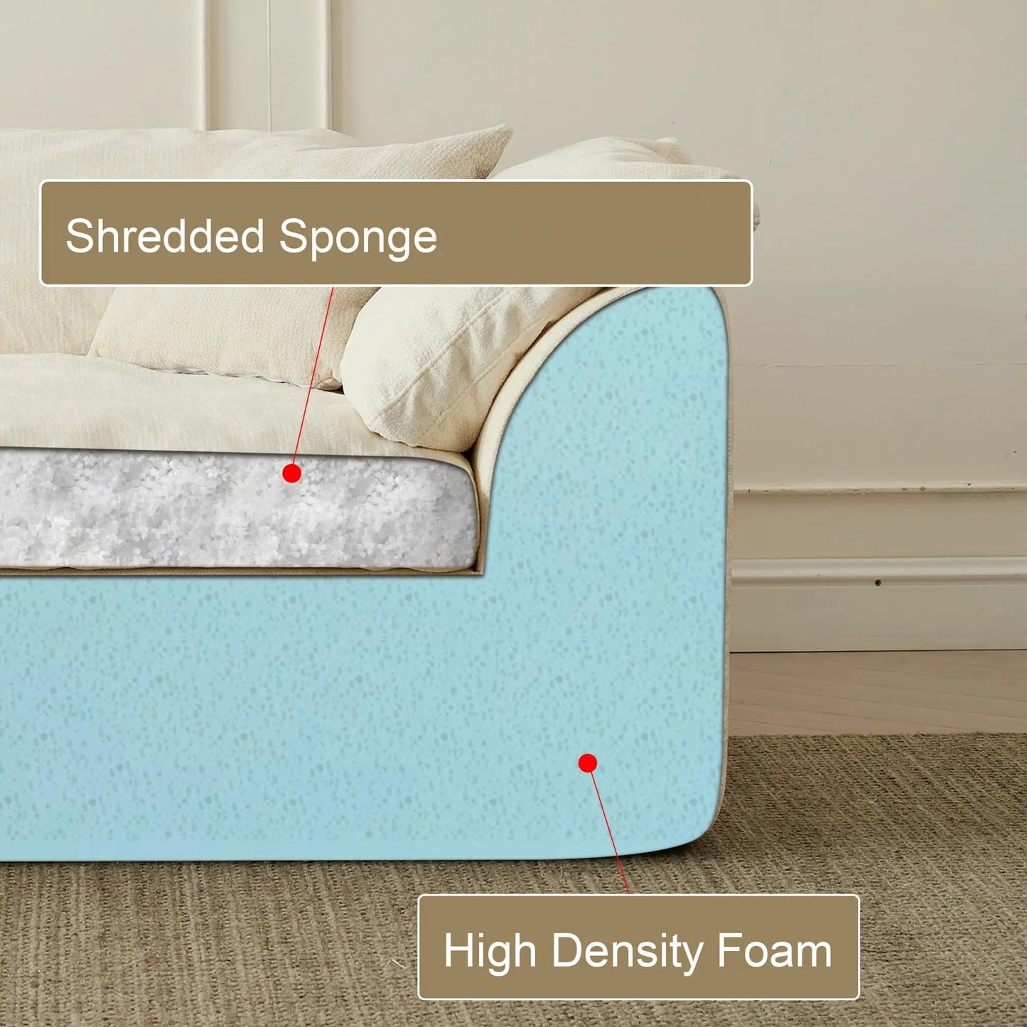 Modern Cloud Chenille Fabric Sectional Sofa