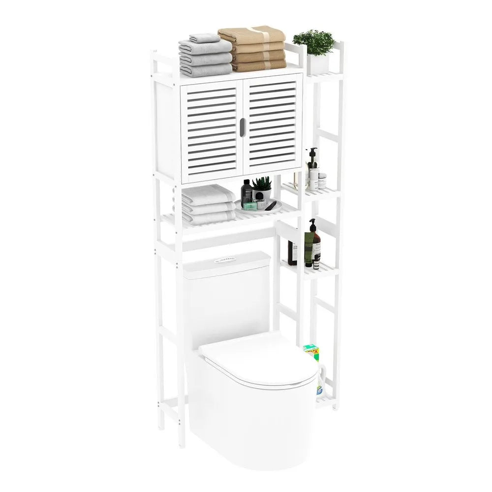 Bamboo Over Toilet Bathroom Storage Cabinet Shelves