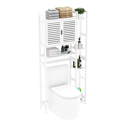 Bamboo Over Toilet Bathroom Storage Cabinet Shelves