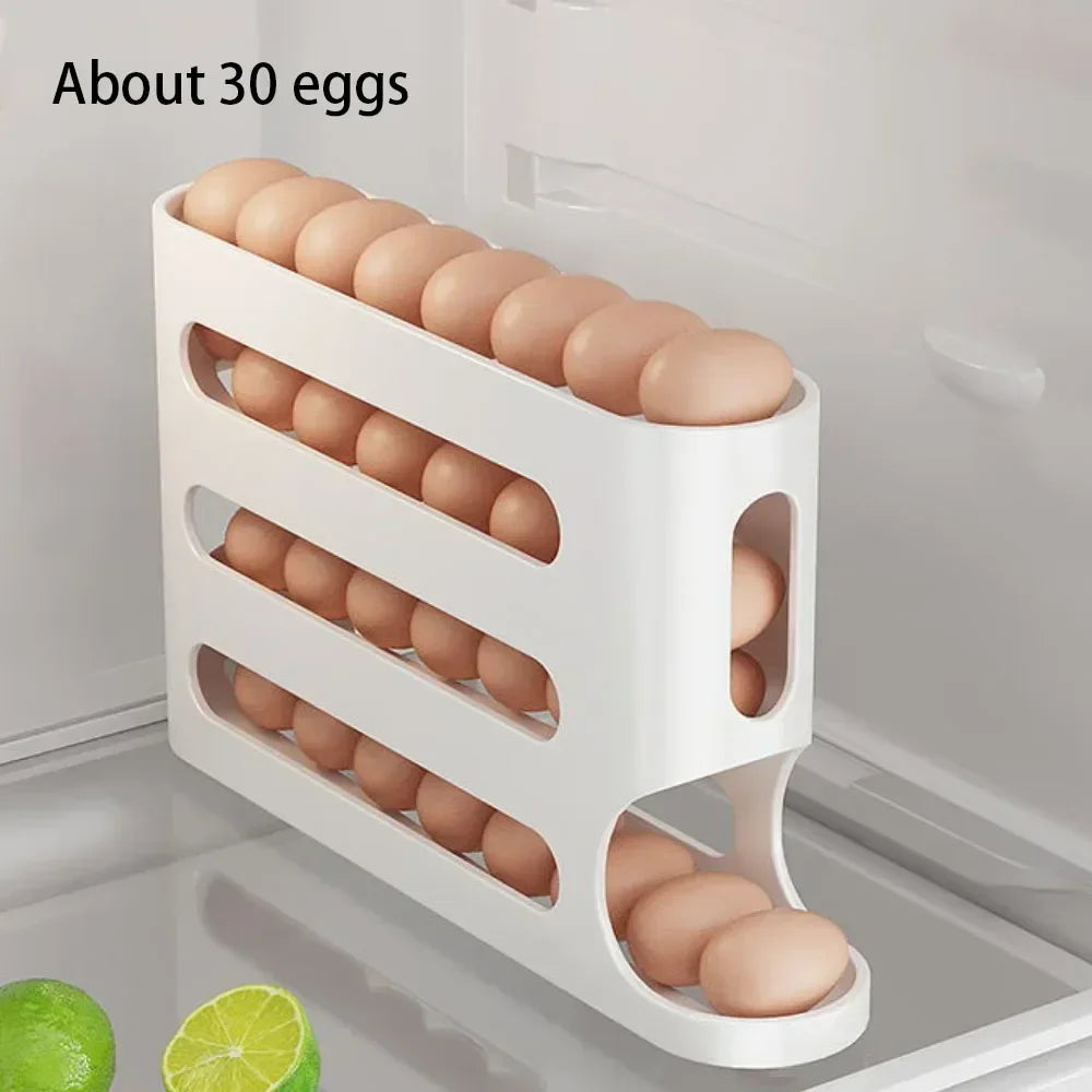 4-Layer Automatic Rolling Egg Storage Rack