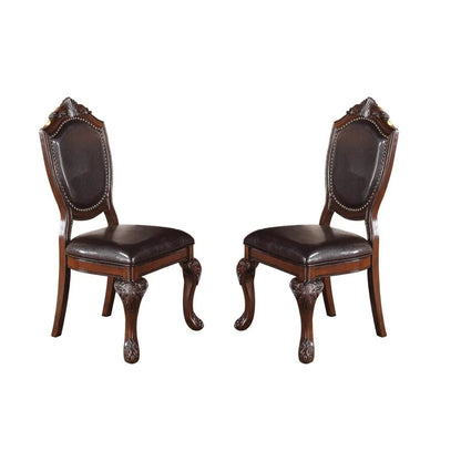 Classic 5-Piece Round Wooden Dining Table Set with 4 Side Chairs