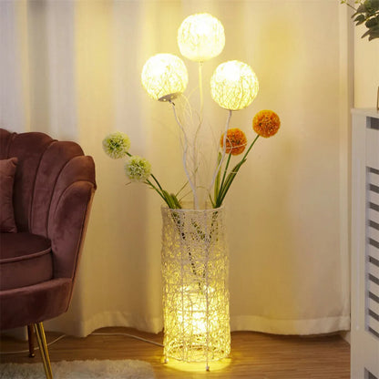 LUVODI Modern Rattan Tall Standing Floor Lamp