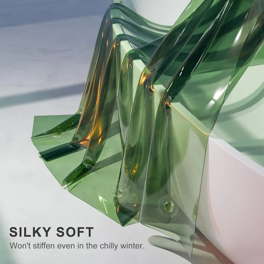 Clear Green Heavy Duty Shower Curtain & Liner