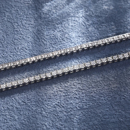 2mm Moissanite Tennis Necklace in 925 Sterling Silver | D VVS1 Brilliant Cut | Passes Diamond Tester with GRA Certificate