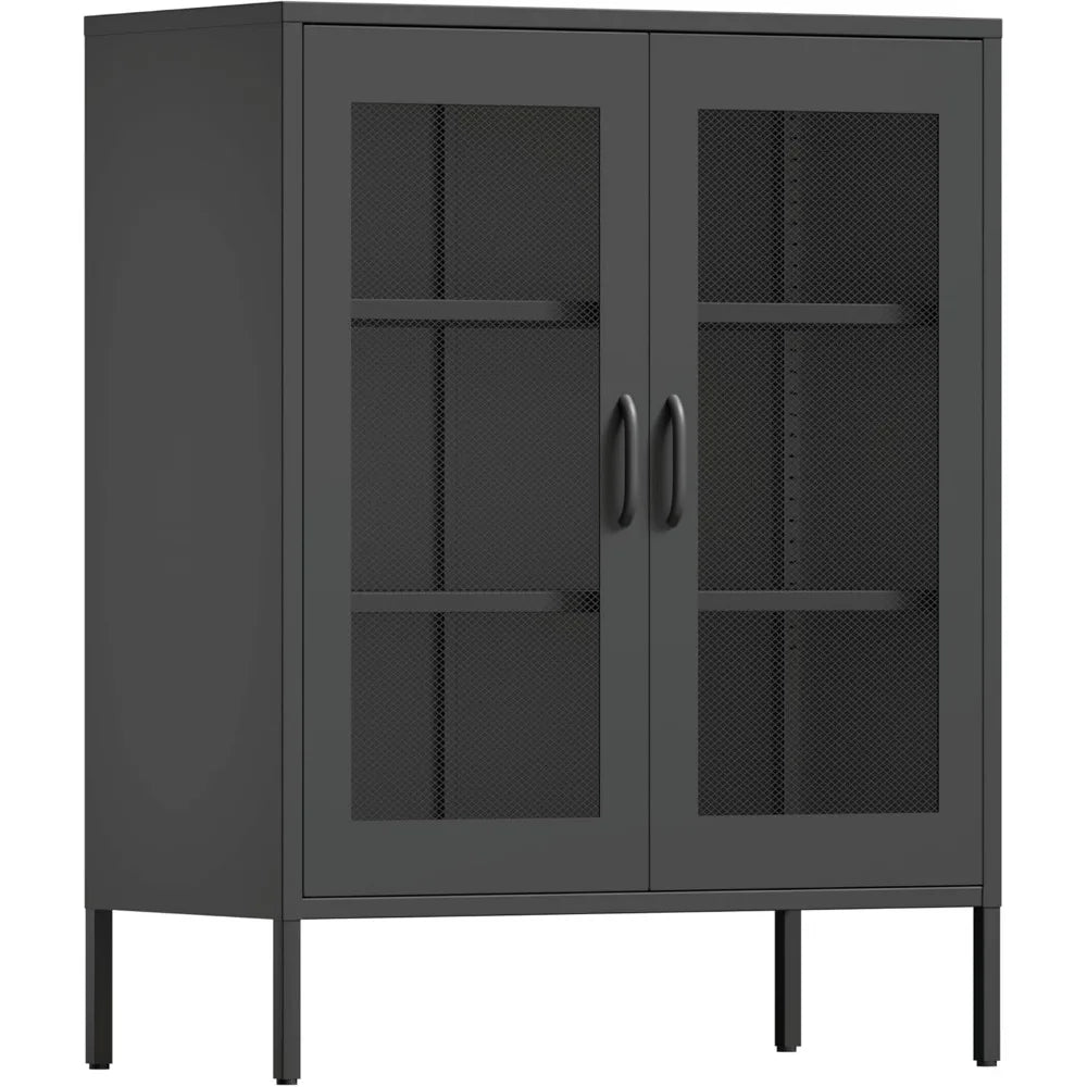 Metal Buffet Sideboard Cabinet with Adjustable Storage