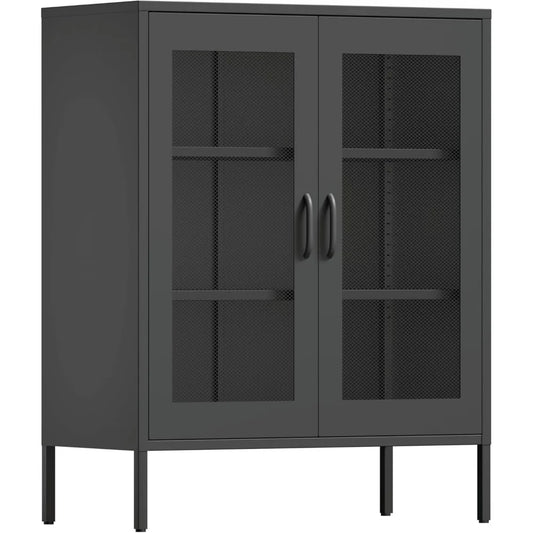 Metal Buffet Sideboard Cabinet with Adjustable Storage
