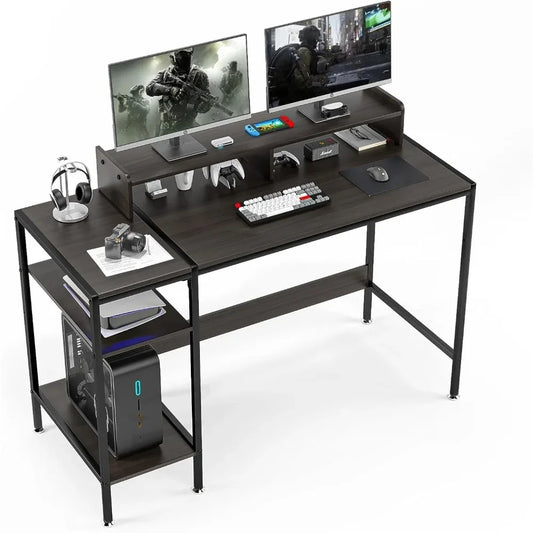 Home Office Desk with Adjustable Monitor Stand