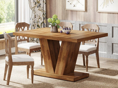 LITTLE TREE 47 Inch Farmhouse Pedestal Dining Table