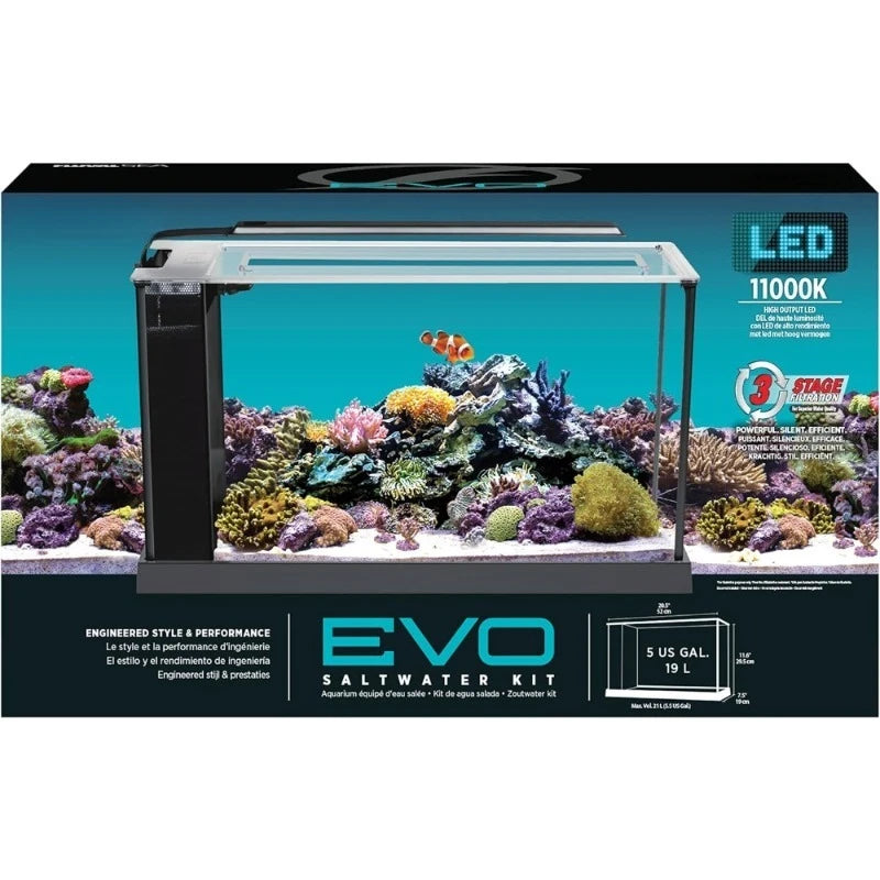 5-Gallon Saltwater Nano Glass Fish Tank