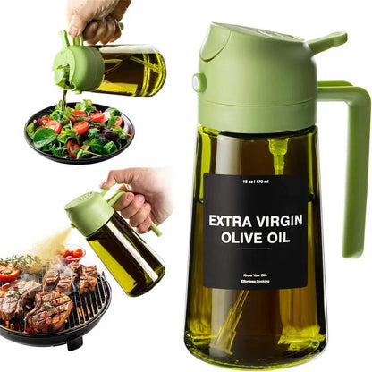 2-in-1 Glass Olive Oil Dispenser & Sprayer