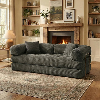 4-in-1 Queen Corduroy Futon Sofa Bed