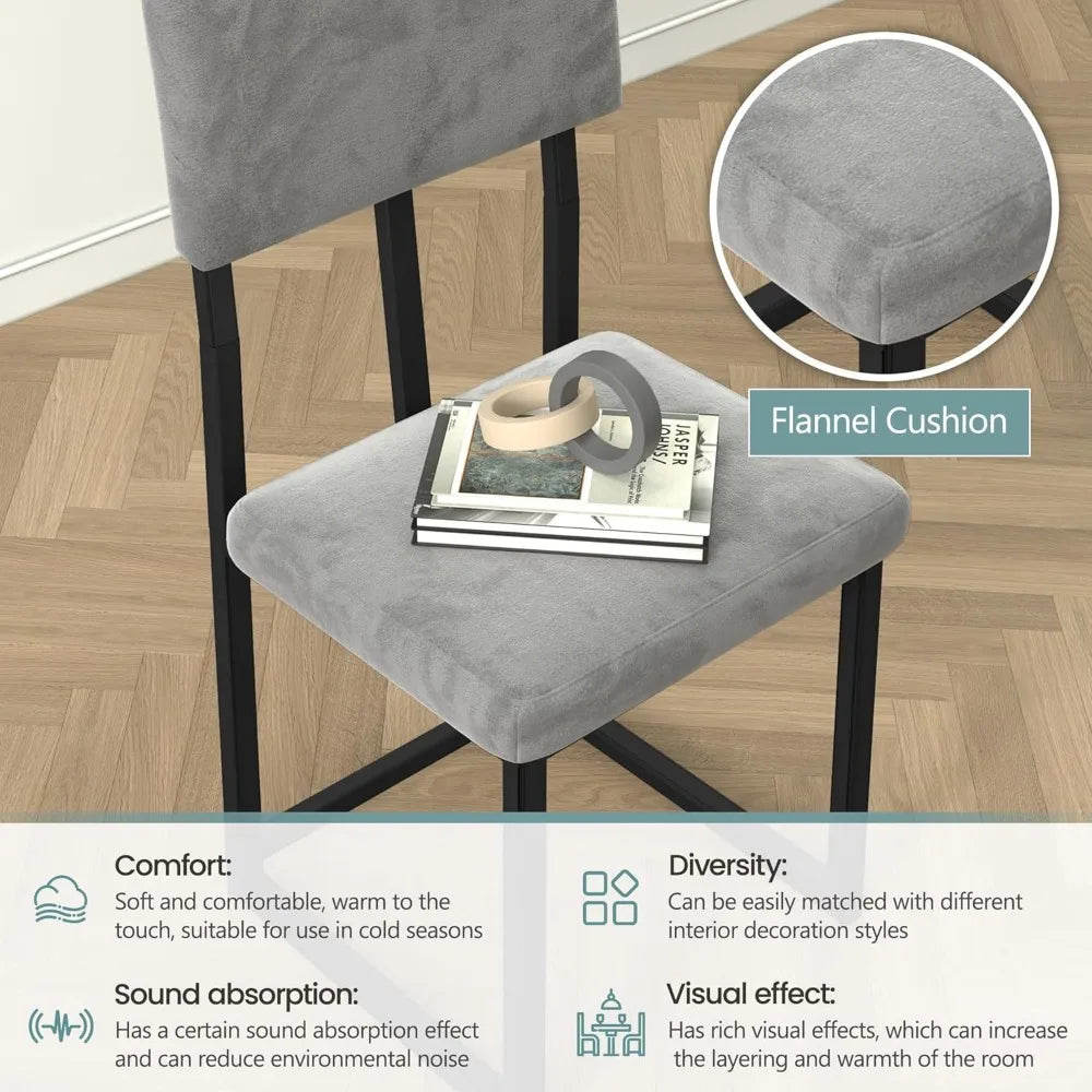 Modern 5-Piece Dining Set Marble Table Chairs