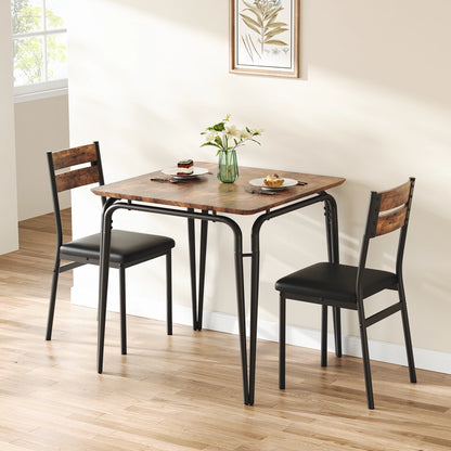 Compact 3-Piece Wood Dining Table Set
