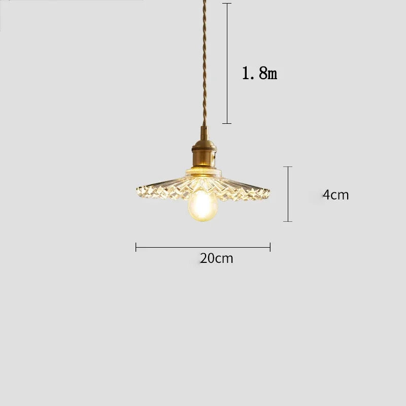 Nordic Retro Glass Flower Pendant Light