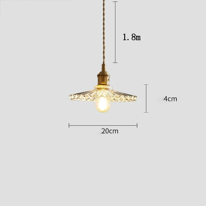 Nordic Retro Glass Flower Pendant Light