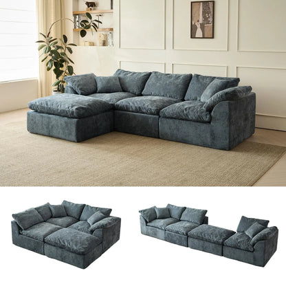 Oversized Modular Cloud Sectional Sofa with Ottoman
