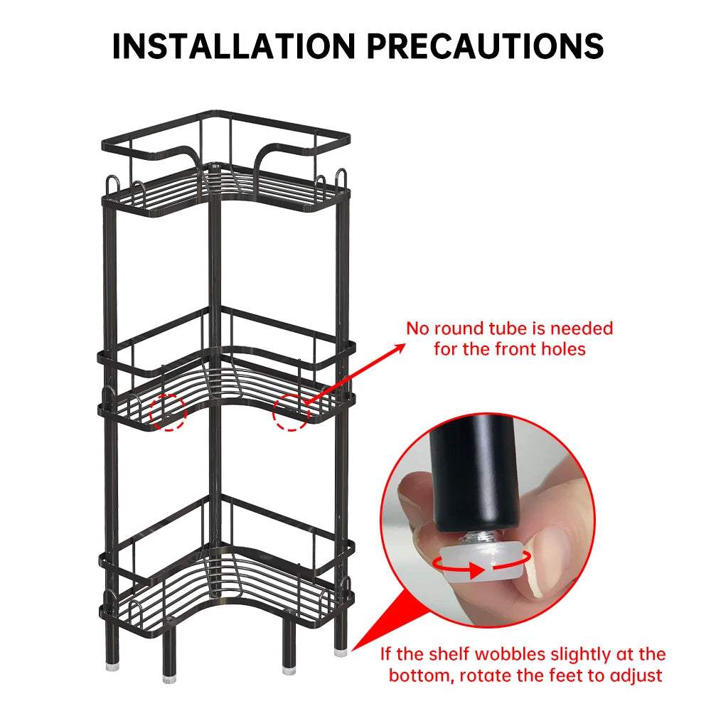 Freestanding Multi-Tier Bathroom Corner Storage Shelf