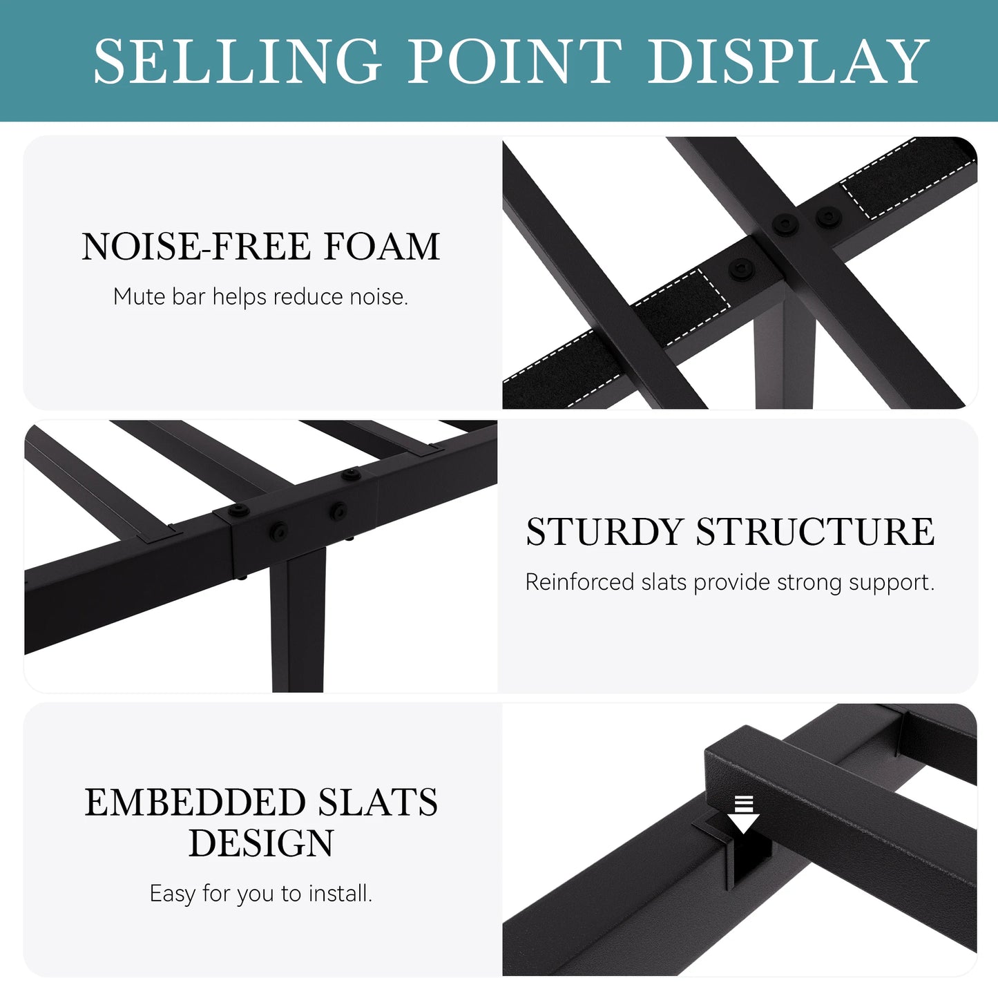 Vintage Metal Platform Bed Frame Storage