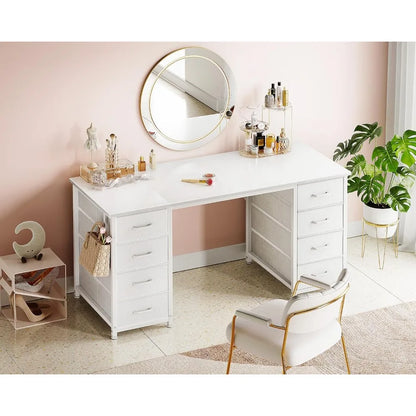 48" Computer Desk 8-Drawer Storage