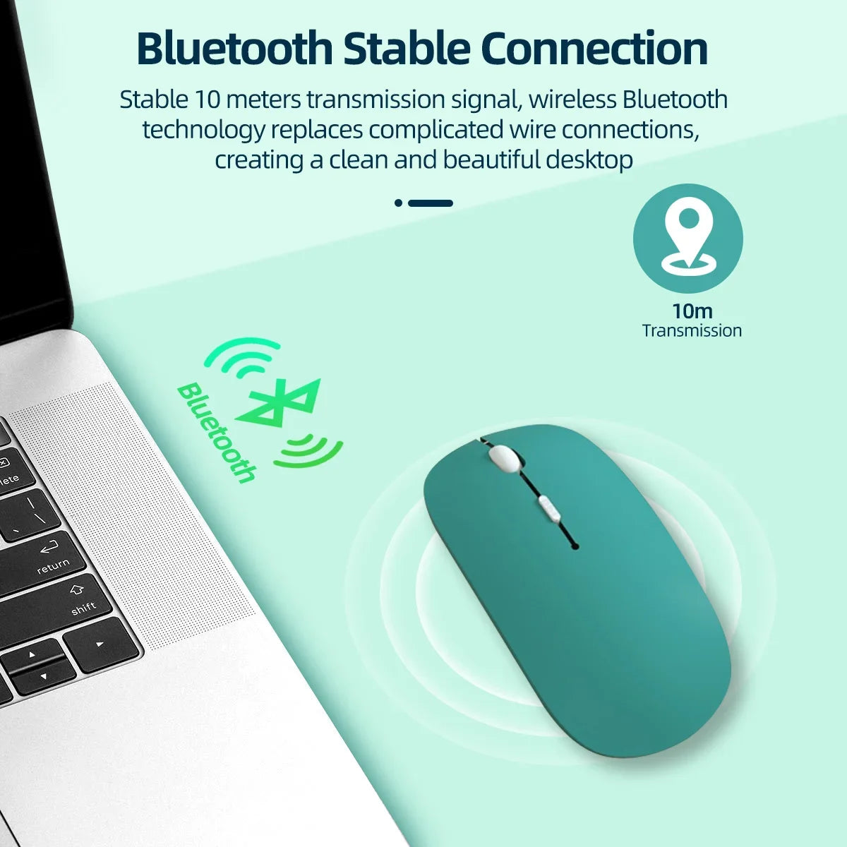 Silent Wireless Bluetooth Mouse for Laptop Tablet