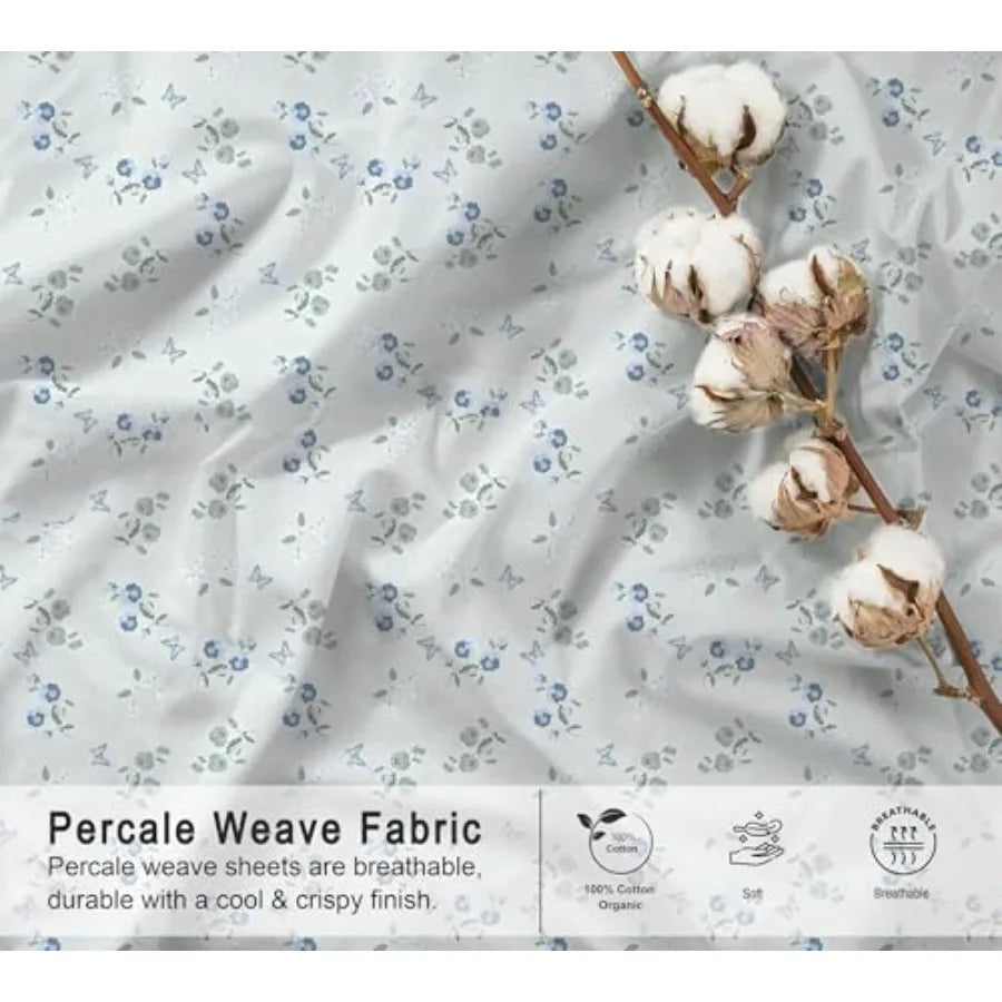 Organic Cotton Percale Cooling Sheet Set