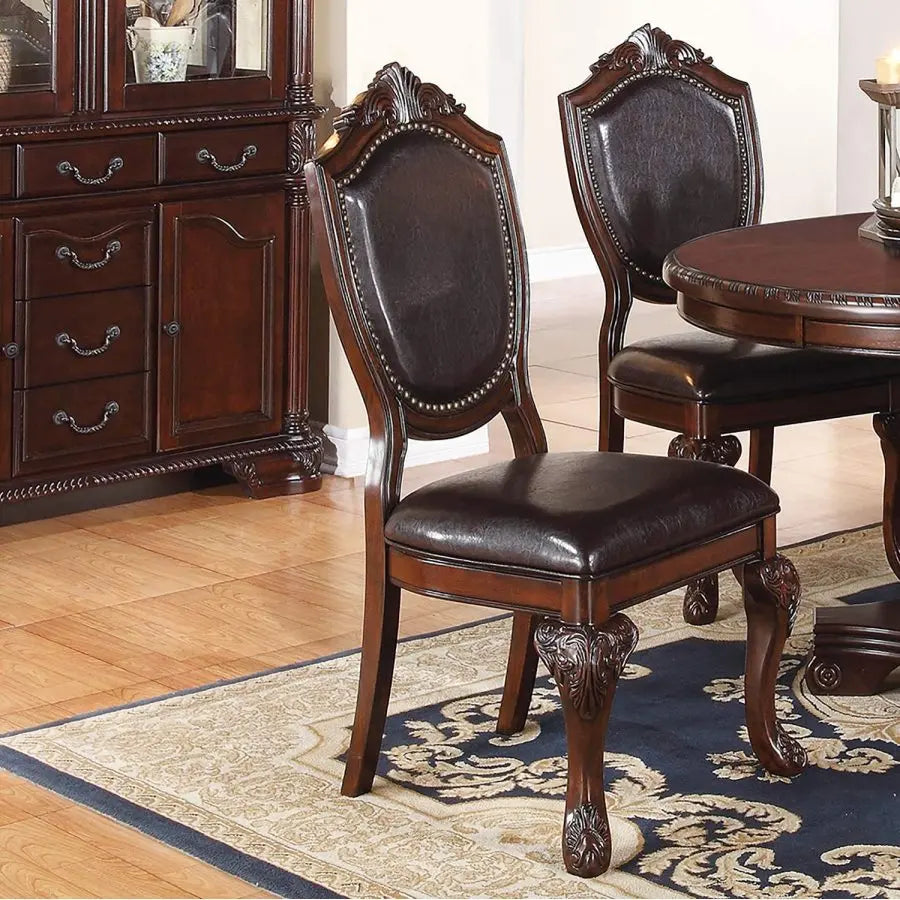 Classic 5-Piece Round Wooden Dining Table Set with 4 Side Chairs