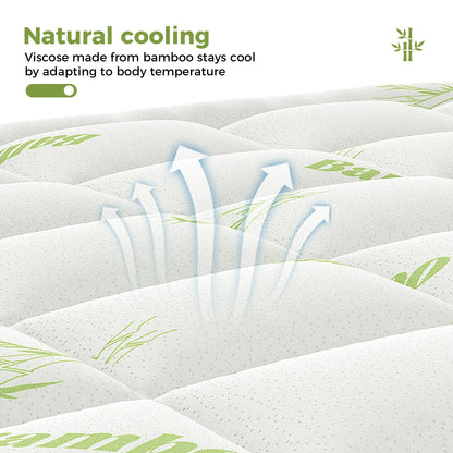Cooling Bamboo Fiber Mattress Topper Deep Pocket