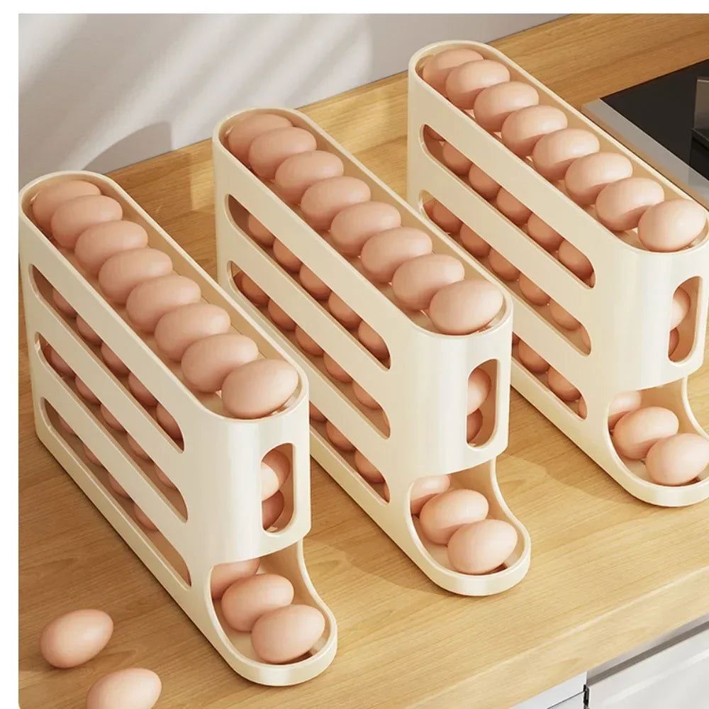 4-Layer Automatic Rolling Egg Storage Rack