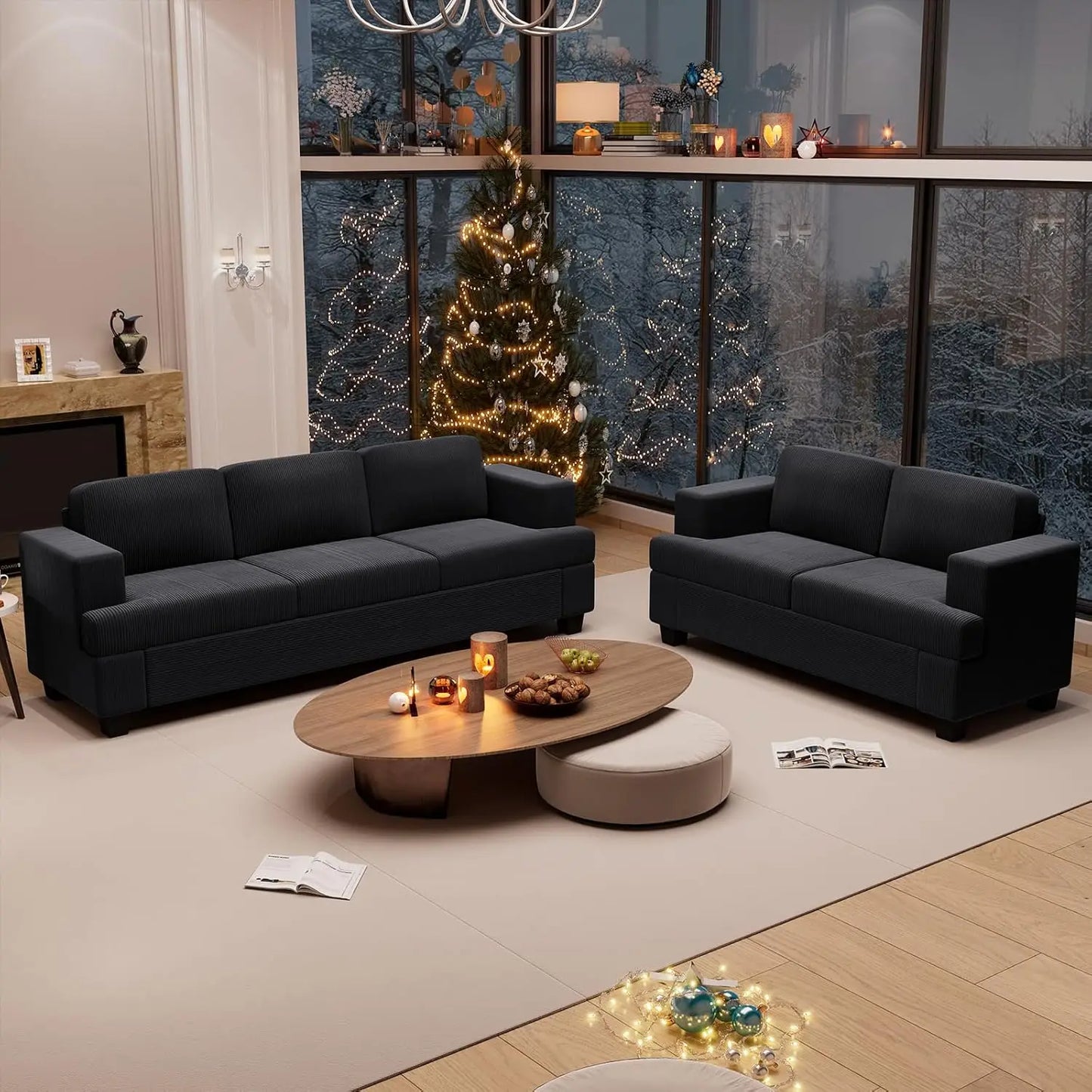 Cozy Cloud Deep Seat Chenille Sofa & Loveseat Set