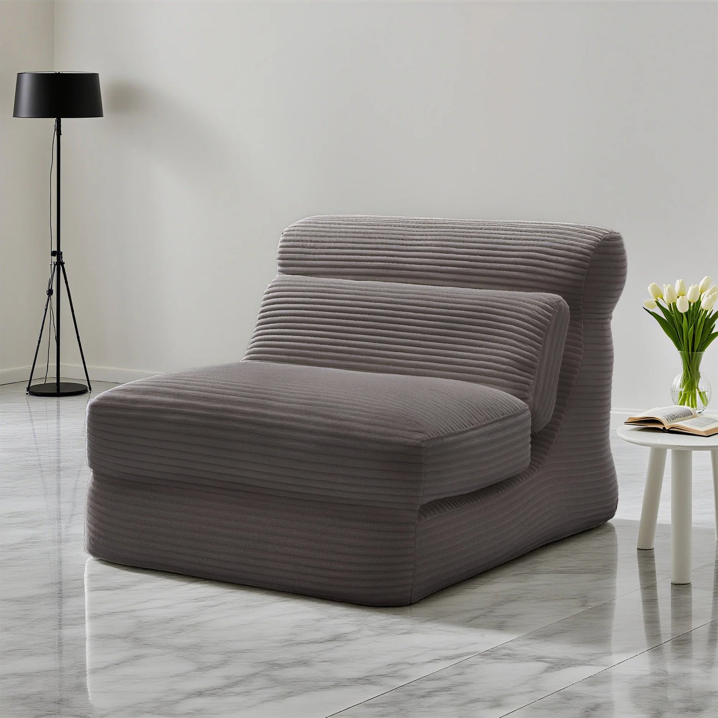 Modern Corduroy Ergonomic Convertible Sleeper Chair