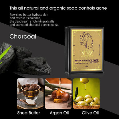 AILKE African Natural Black Soap Bar