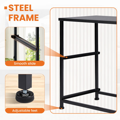 Nightstand with Fabric Drawers Bedroom Storage