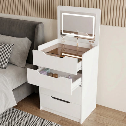 3-in-1 Compact Hidden Vanity Desk Nightstand