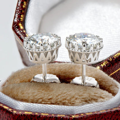 Certified 1ct Moissanite Stud Earrings - 925 Sterling Silver Unisex Fine Jewelry