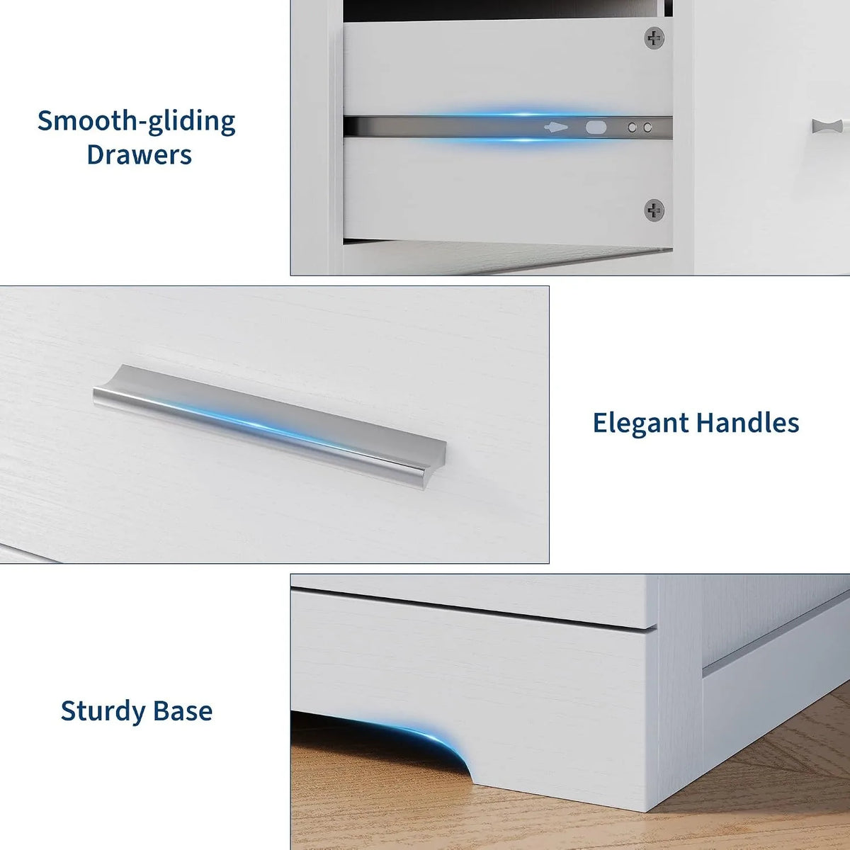 6-Drawer Wood Storage Dresser with Metal Handles
