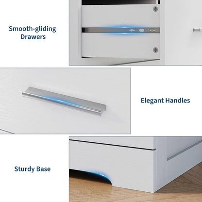 6-Drawer Wood Storage Dresser with Metal Handles