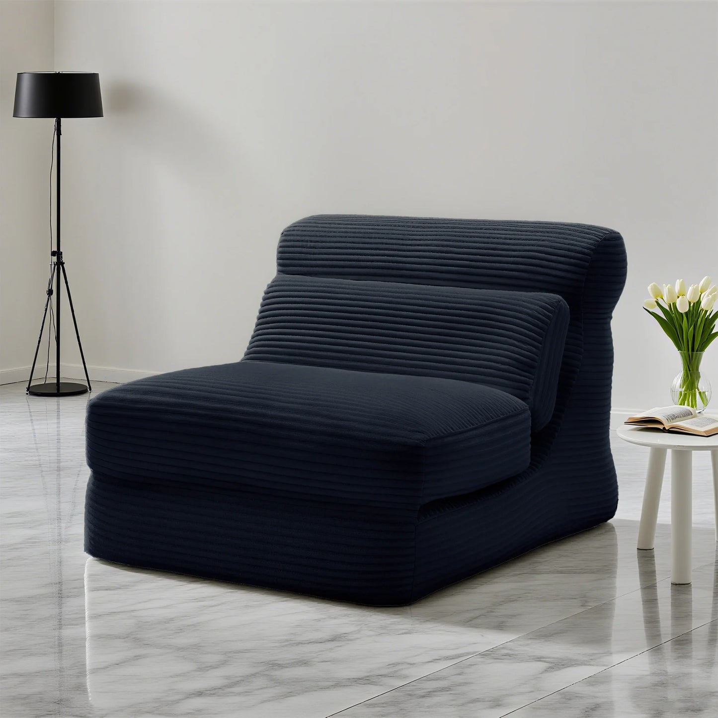 Modern Corduroy Ergonomic Convertible Sleeper Chair