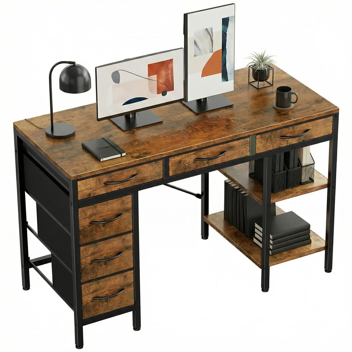 Reversible 47 Inch Office Desk Storage Shelves