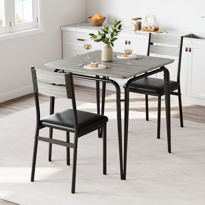 Compact 3-Piece Wood Dining Table Set