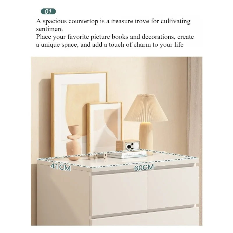 Modern White Vertical Bedroom Storage Chest