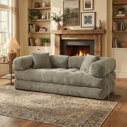 4-in-1 Queen Corduroy Futon Sofa Bed