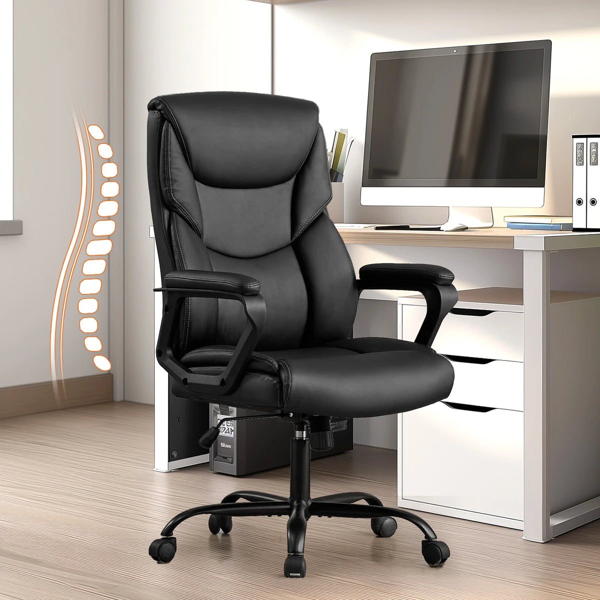 Ergonomic Heavy Duty PU Leather Office Chair