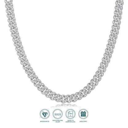 Moissanite Iced Cuban Link Chain Necklace