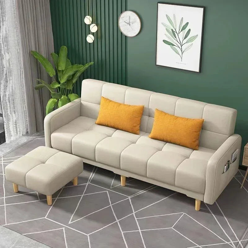 Modern Compact Folding Fabric Sofa Bed