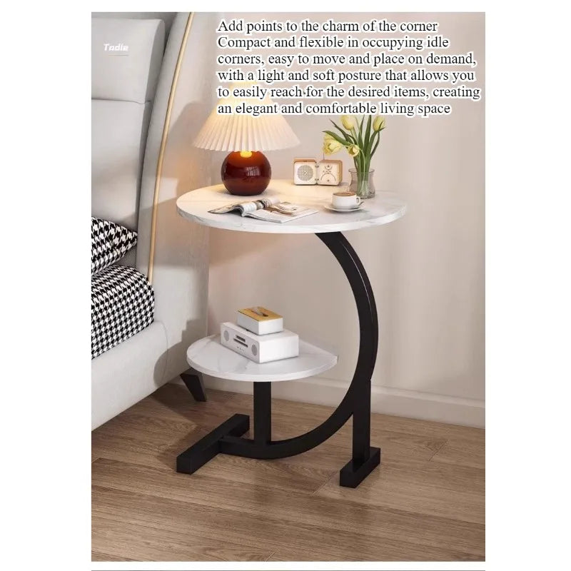 Medieval Cloud Double-Layer Round Side Table