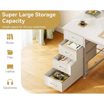 48" Computer Desk 8-Drawer Storage