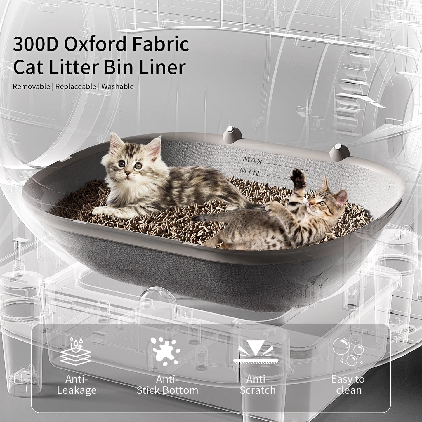 Smart Automatic Cat Litter Box with App Control