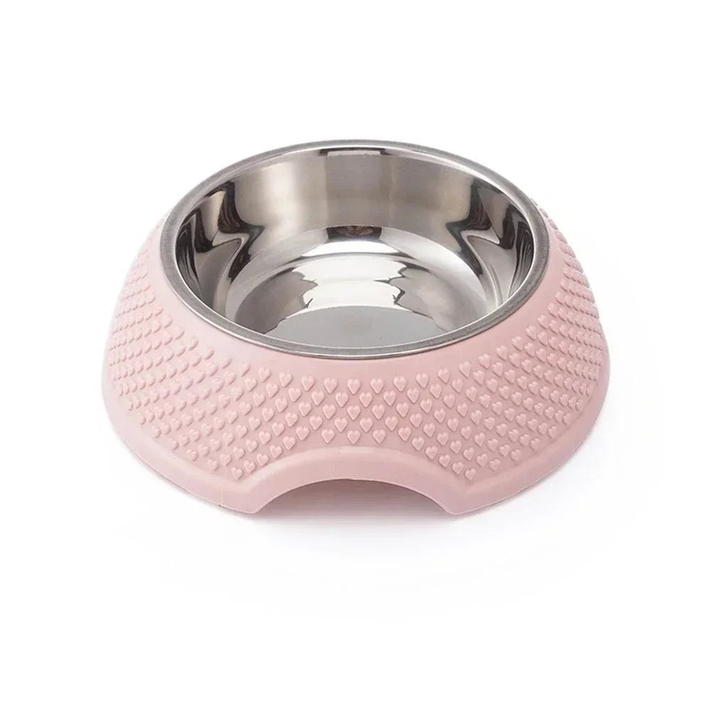 Stainless Steel Dog Feeding Bowl with Heart